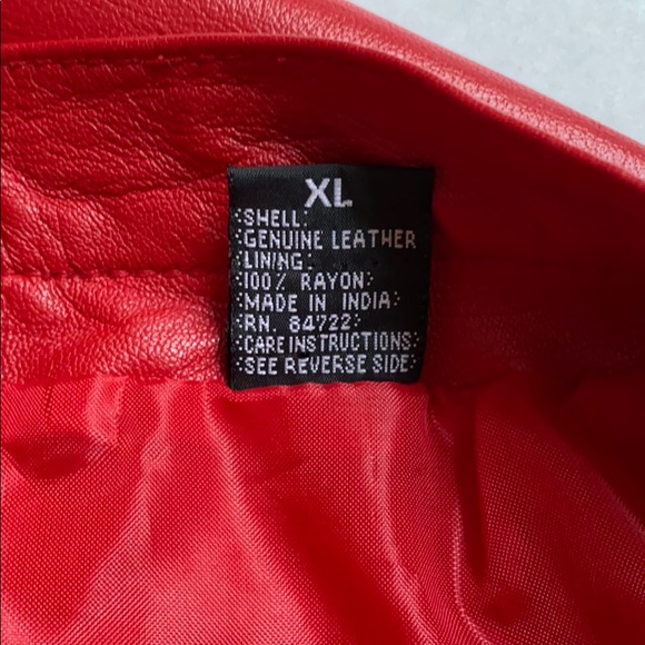 Red Leather Skirt XL - Picture 5 of 5